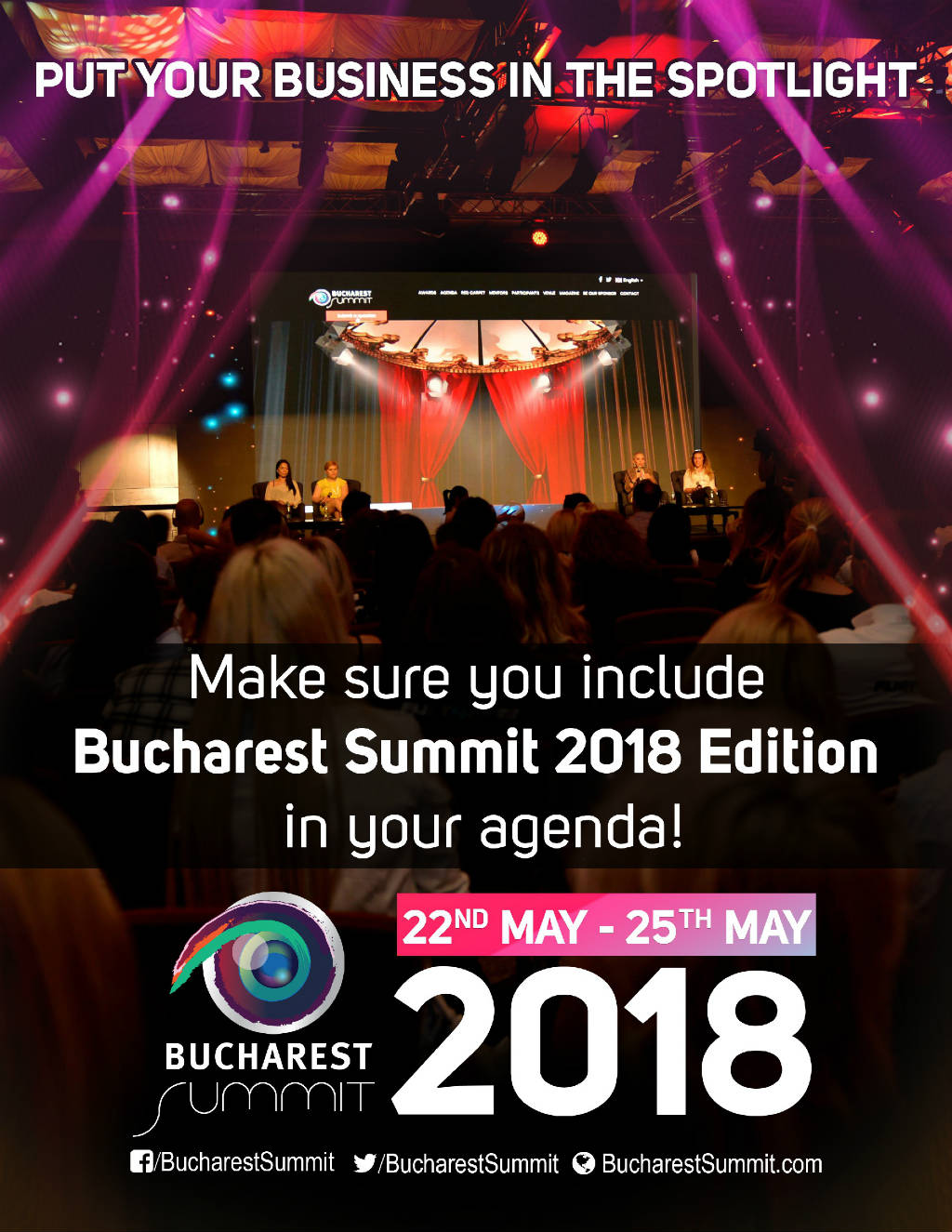 Full Poster ad for Bucharest Summit 2018.