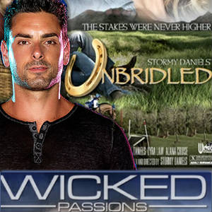 Detail of DVD box art for Unbridled, with Ryan Driller inset.