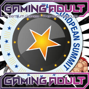 Graphic illustration of Gaming Adult logo over the European Summit 2017 medallion.