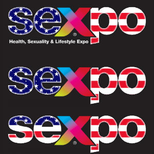 Graphical Sexpo Logo in US Flag Colors.