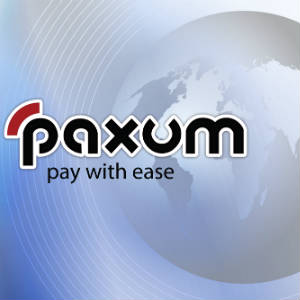 Paxum logo with global image in background.