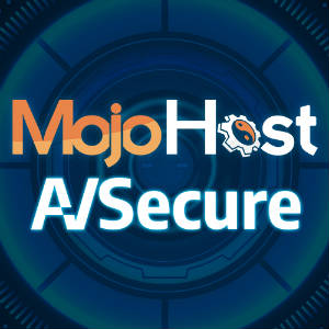 Logo Mashup for MojoHost and AVSecure, with a really cool circular background graphic.