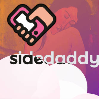 Sidedaddy logo and logotype with cloud graphics.