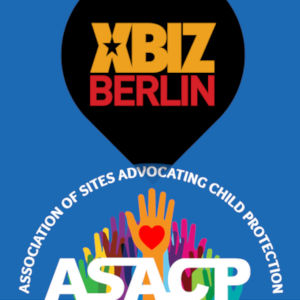 XBiz Berlin and ASACP logos, mashed in a graphic.