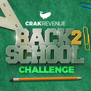 Graphic image of the Back2School challenge and CrakRevenue logo.