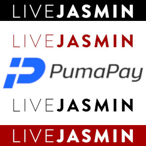 Graphic mashup featuring the logos of LiveJasmin and PumaPay.