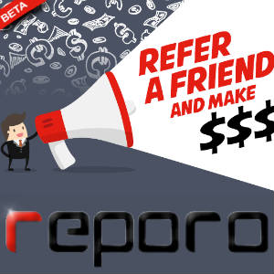 Reporo "refer a friend" ad graphic.