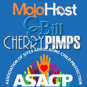 Logo mashup with ASACP, MojoHost, CCBill and CherryPimps.