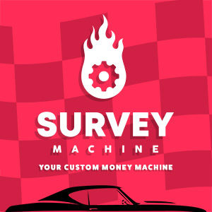 Crakrevenue's logo and graphic for the Survey Machine.