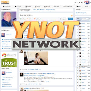 A screen capture of the new social networking platform with the YNOT Network logo laid over.