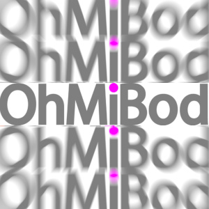 The OhMiBod logo against a background of zoom-blurred OhMiBod logos.