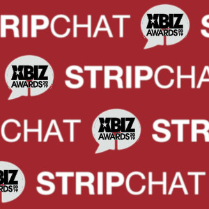 Graphic mashup with the Stripchat and XBIZ Awards logos.