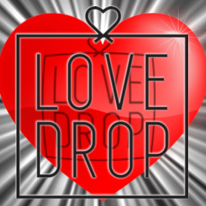 The LoveDrop logo floating above a shiny 3-D heart.