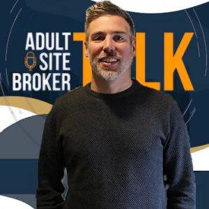 A promotional photo of Jason Hunt with the AdultSiteBrokerTalk logo behind.