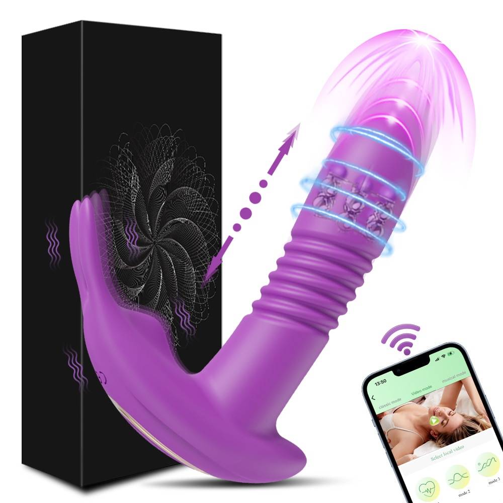 Bluetooth Thrusting Vibrator for Women APP Rotating Telescopic Dildo Remote Control G Spot Massage Clitoris Stimulator Sex Toy