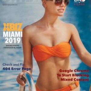 Cover of Payout Magazine Volume 10.01 feauring babe in sunglasses and a strapless orange bikini.